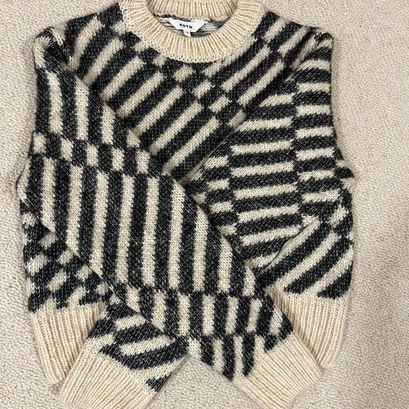 Striped Black and Cream Sweater - Picture 3 of 5